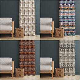 Ethnic Print Curtain|Thermal Insulated Rug Design Window Treatment|Aztec Print Home Decor|Southwestern Window Decor|Tribal Pattern Curtain