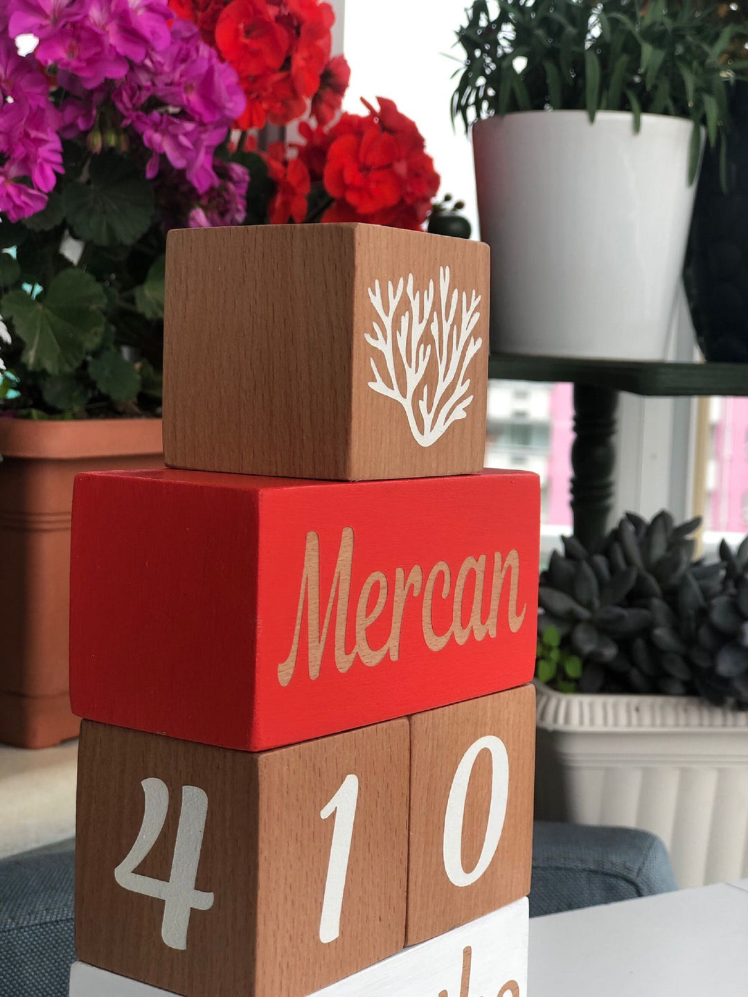 Set of 5 Baby Name Custom Sign|Baby Age Wooden Blocks|Nursery Milestone Blocks Decor|Personalized Kid Name Sign|Baby Shower New Mom Gift