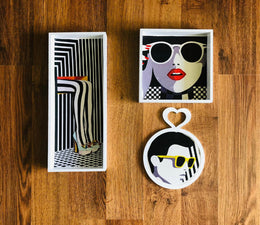 Set of 3 Fashion Woman Wall Decor|Wooden Modern Home Decor|Boho Woman Art|Hippie Girl Wall Art|Bedroom Wall Art|Housewarming Gift For Her