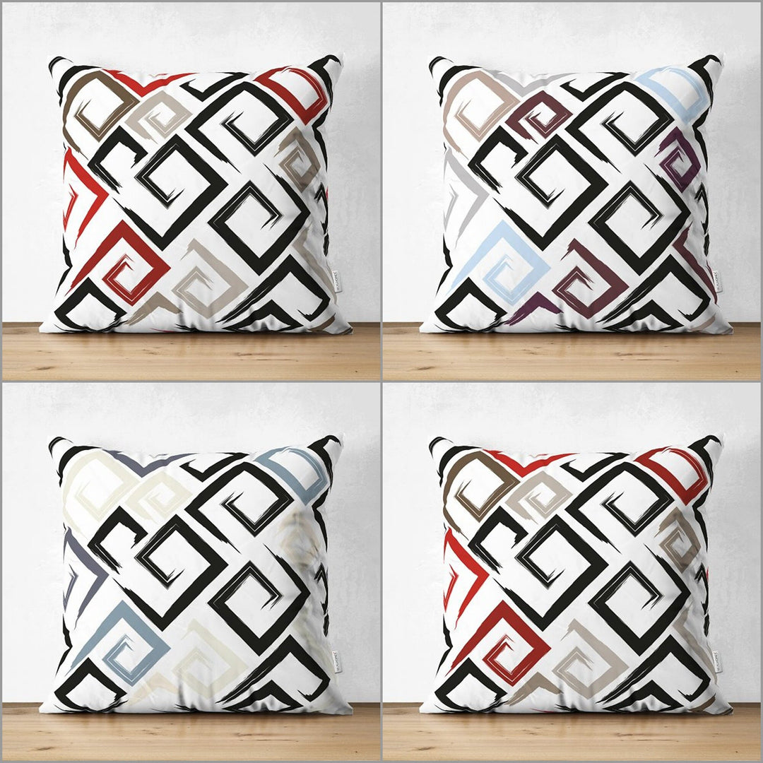 Labyrinth Pillow Cover|Modern Design Cushion Case|Abstract Geometric Cushion Cover|Decorative Pillowcase|Farmhouse Style Authentic Pillowtop