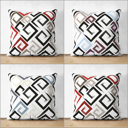 Labyrinth Pillow Cover|Modern Design Cushion Case|Abstract Geometric Cushion Cover|Decorative Pillowcase|Farmhouse Style Authentic Pillowtop