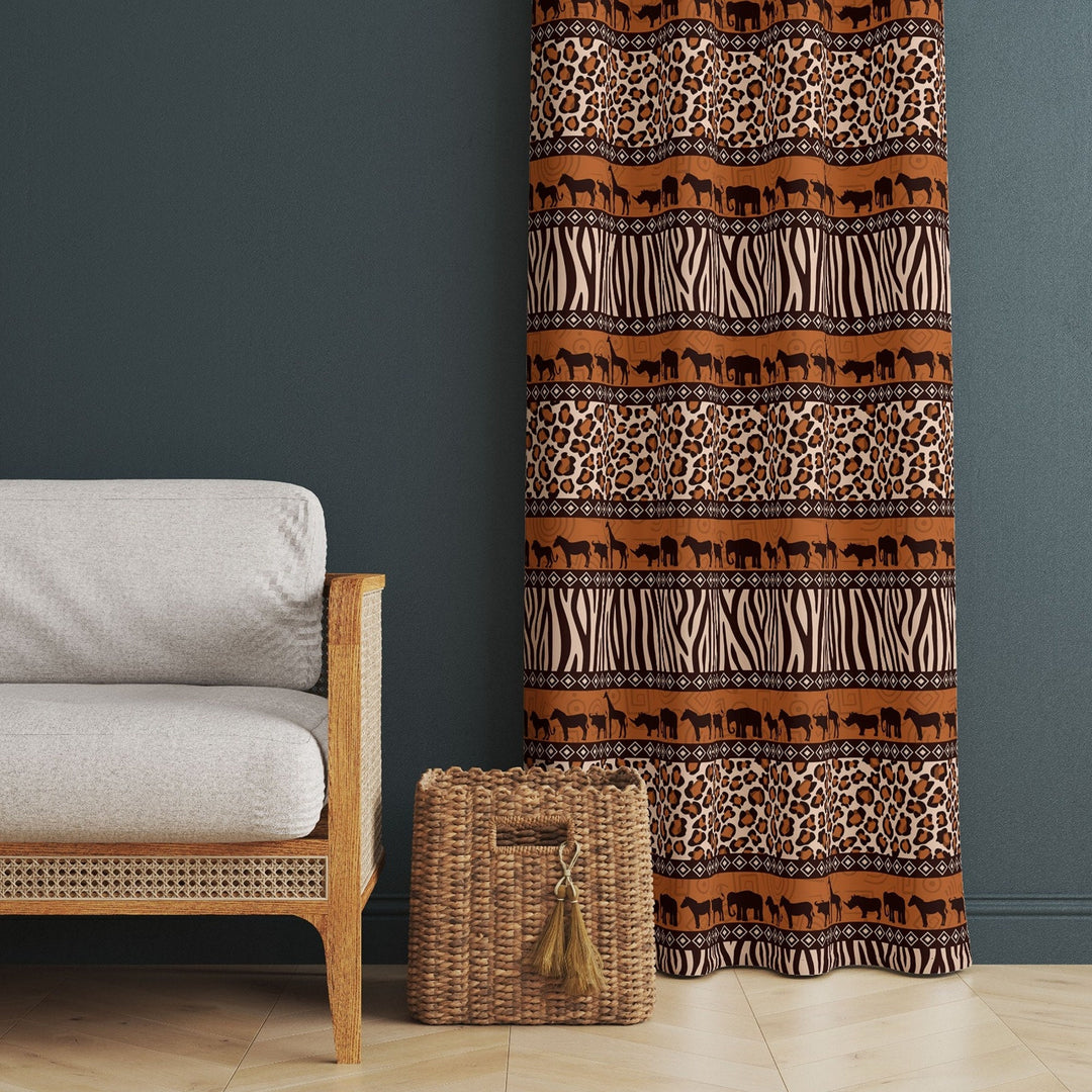 Ethnic Print Curtain|Thermal Insulated Rug Design Window Treatment|Aztec Print Home Decor|Southwestern Window Decor|Tribal Pattern Curtain