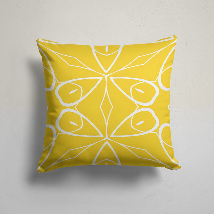 Abstract Geometric Pillow Cover|Yellow and Red Abstract Cushion Case|Decorative Pillowtop|Boho Bedding Decor|Housewarming Outdoor Pillowcase