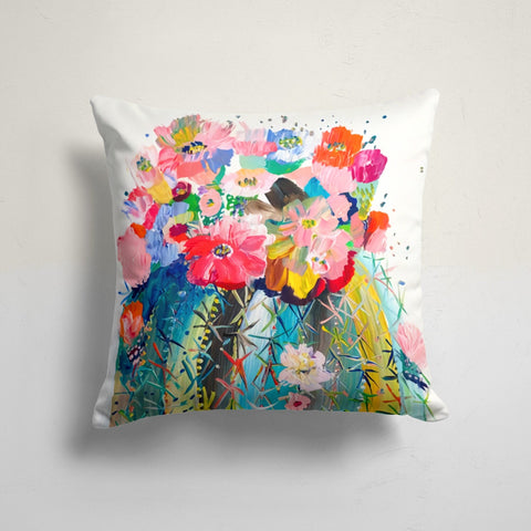 Floral Cactus Pillow Cover|Succulent Cushion Case|Decorative Pillowcase|Boho Bedding Decor|Housewarming Farmhouse Colorful Cactus Cushion