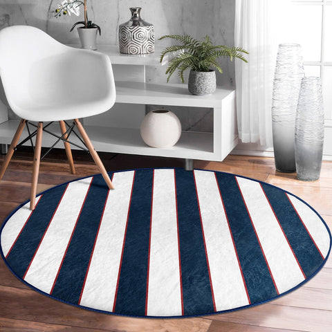Striped Round Rug|Non-Slip Round Carpet|Geometric Circle Carpet|Decorative Area Rug|Striped Home Decor|Multi-Purpose Colorful Anti-Slip Mat