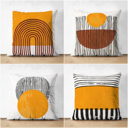 Abstract Pillow Cover|Boho Pillowcase|Abstract Geometric Cushion Cover|Decorative Double-Sided Pillowtop|Farmhouse Style Authentic Cushion