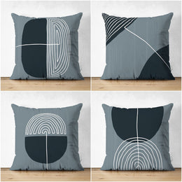 Abstract Pillow Cover|Black Gray Pillowcase|Abstract Onedraw Cushion Cover|Decorative Double-Sided Pillowtop|Farmhouse Style Boho Cushion