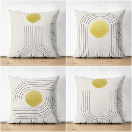 Abstract Pillow Cover|Circle and Lines Pillowcase|Abstract Onedraw Cushion Cover|Decorative Double-Sided Pillowtop|Farmhouse Style Cushion
