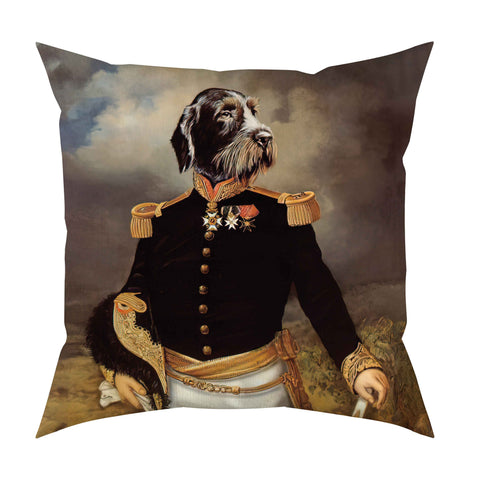 Royal Dog Pillow Cover|Frilly Funny Dog Cushion Case|Pet Costume Pillowcase|Decorative Animal Throw Pillow Cover|Pet Portrait Cushion Case