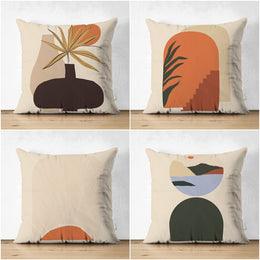 Abstract Pillow Cover|Onedraw Cushion Case|Decorative Farmhouse Boho Pillowtop|Cozy Home Decor|Housewarming Plant Print Throw Pillowcase