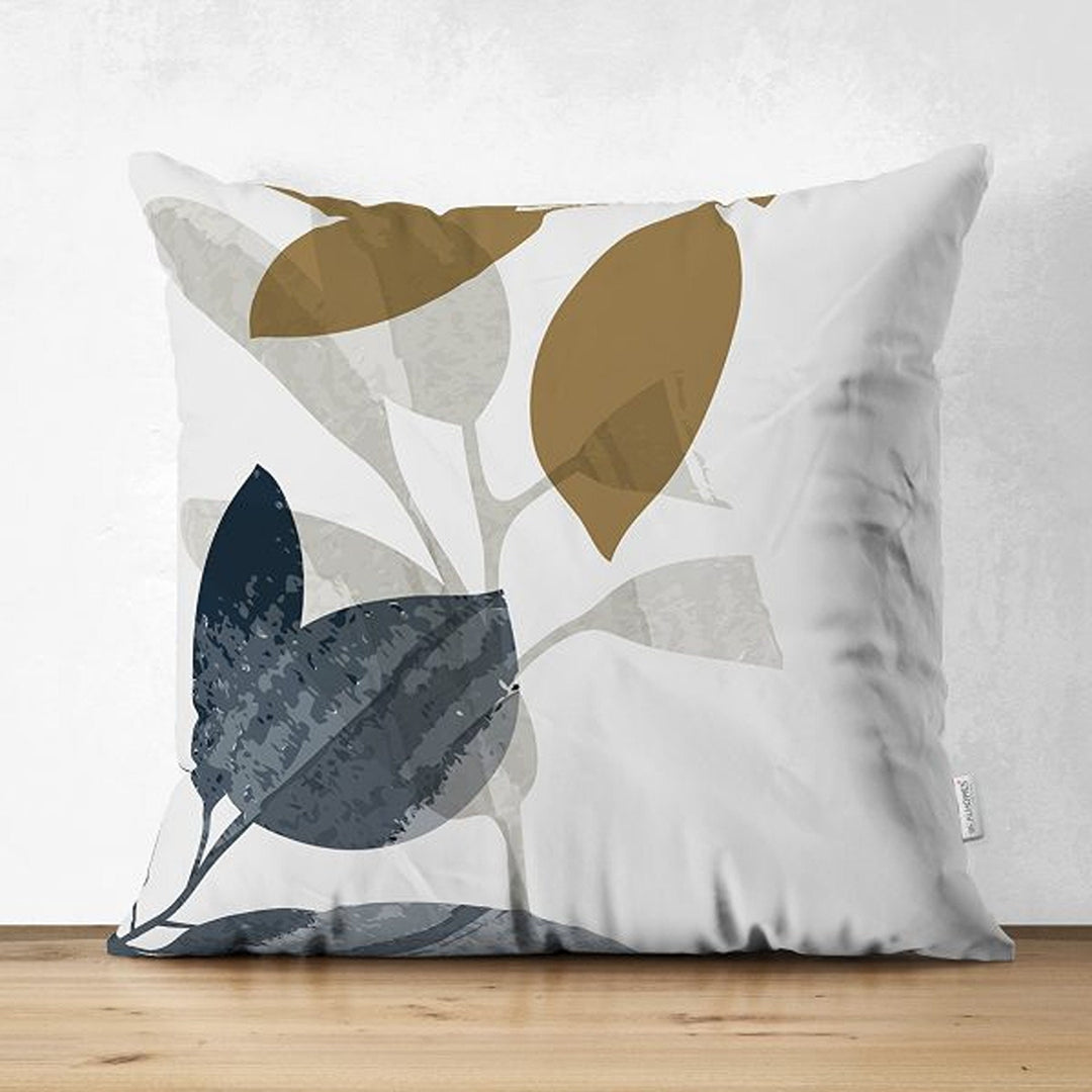 Abstract Pillow Cover|Leaf Drawing Cushion Case|Decorative Farmhouse Pillowtop|Cozy Home Decor|Housewarming Plant Print Throw Pillowcase