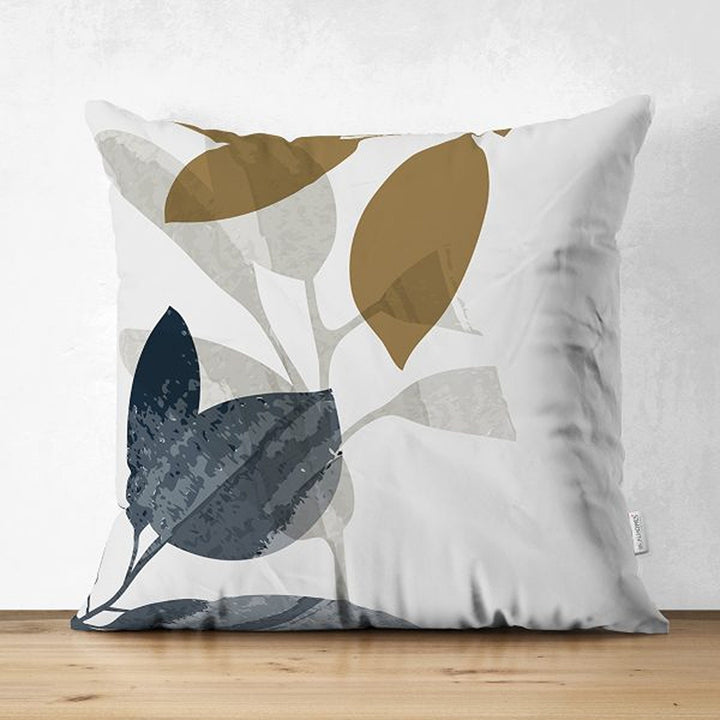 Abstract Pillow Cover|Leaf Drawing Cushion Case|Decorative Farmhouse Pillowtop|Cozy Home Decor|Housewarming Plant Print Throw Pillowcase