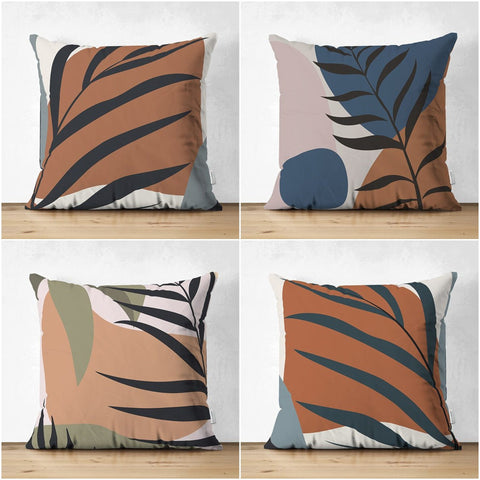 Abstract Pillow Cover|Thin Leaf Outdoor Cushion Case|Decorative Farmhouse Pillowtop|Cozy Home Decor|Housewarming Plant Print Throw Pillow