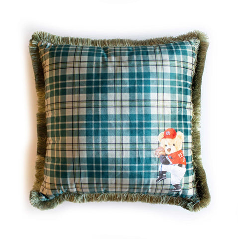 Cute Bear Pillow Cover|Frilly Bear in Suit Themed Cushion Case|Plaid Astronaut and Baseball Player Bear Pillowcase|Animal Throw Pillow Cover