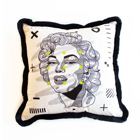 Portrait Pillow Cover|Frilly Marilyn Monroe Cushion Case|Benjamin Franklin with Mask Pillow Top|Decorative Mona Lisa Print Throw Pillow Case