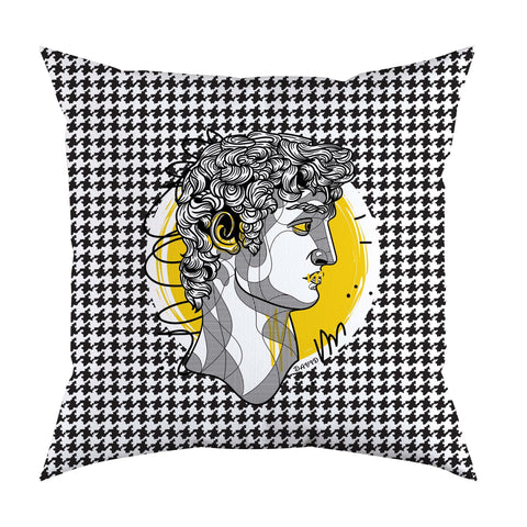 Portrait Pillow Cover|Frilly Audrey Hepburn Cushion Case|Decorative Woman Face Pillow Top|Abstract Contemporary Print Throw Pillow Case