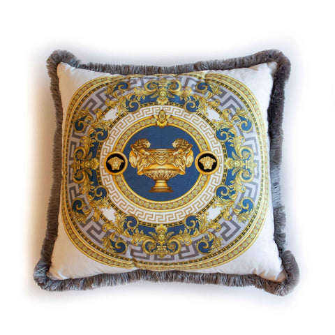 Baroque Pillow Cover|Frilly Geometric Design Cushion Case|Decorative Renaissance Themed Pillowcase|Abstract Contemporary Throw Pillow Case