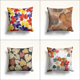 Fall Trend Pillow Cover|Colorful Abstract Leaves Throw Pillow|Autumn Cushion Case|Housewarming Cozy Home Decor|Farmhouse Style Fall Cushion