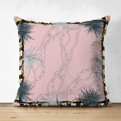 Nautical Pillow Cover|Anchor and Chain Print Coastal Throw Pillowtop|Decorative Beach House Cushion Cover|Summer Trend Suede Cushion Case