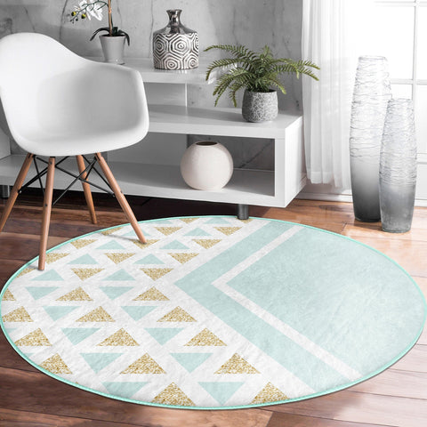 Abstract Design Round Rug|Non-Slip Round Carpet|Geometric Circle Carpet|Abstract Area Rug|Modern Home Decor|Decorative Multi-Purpose Mat