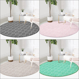 IKAT Design Round Rug|Non-Slip Round Carpet|Geometric Circle Carpet|Decorative Area Rug|IKAT Home Decor|Multi-Purpose Colorful Anti-Slip Mat