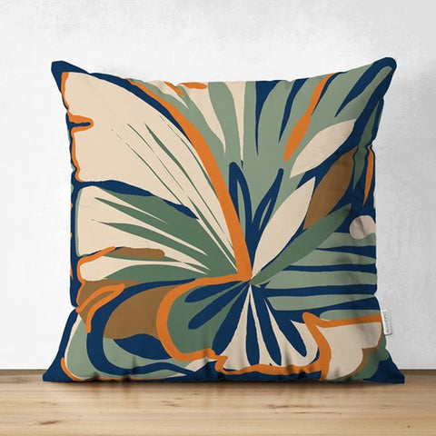 Abstract Pillow Cover|Tropical Leaf Cushion Case|Decorative Farmhouse Pillowtop|Cozy Home Decor|Housewarming Plant Print Throw Pillowcase