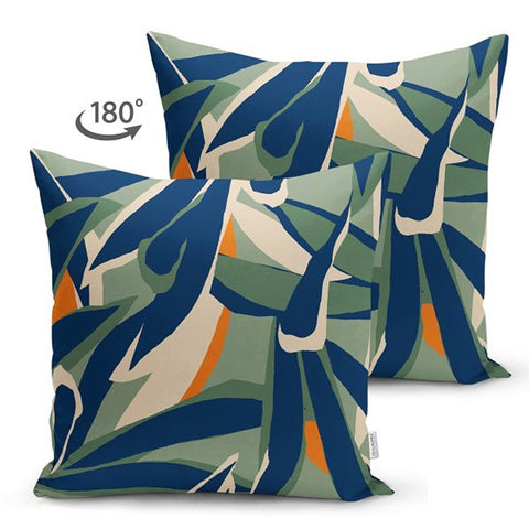 Abstract Pillow Cover|Tropical Leaf Cushion Case|Decorative Farmhouse Pillowtop|Cozy Home Decor|Housewarming Plant Print Throw Pillowcase