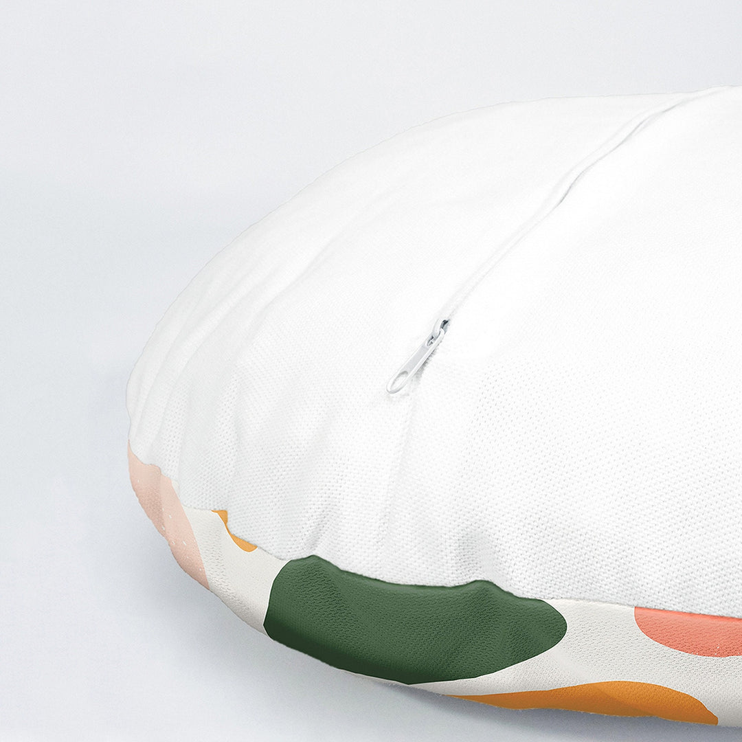 Set of 4 Abstract Round Pillow Case|Boho Circle Pillow Cover|Decorative Abstract Shapes Pillowtop|Outdoor Cushion Cover|Cozy Porch Cushion