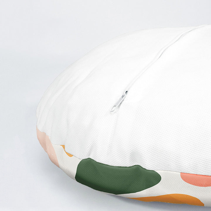 Set of 4 Abstract Round Pillow Case|Boho Circle Pillow Cover|Decorative Abstract Shapes Pillowtop|Outdoor Cushion Cover|Cozy Porch Cushion