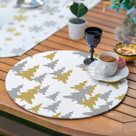 Winter Trend Runner & Placemat Set|Xmas Table Decor|Set of 6 Supla Table Mat|Farmhouse Snowflake Tablecloth and American Service Underplate