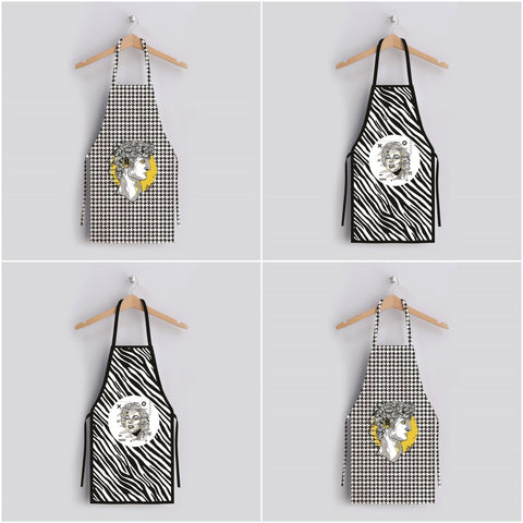 Portrait Kitchen Apron|Marilyn Monroe Print Cooking Apron with Adjustable Neck and Waist Strap|Black White Cute Kitchen Gift For Him or Her