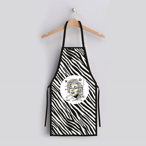 Portrait Kitchen Apron|Marilyn Monroe Print Cooking Apron with Adjustable Neck and Waist Strap|Black White Cute Kitchen Gift For Him or Her