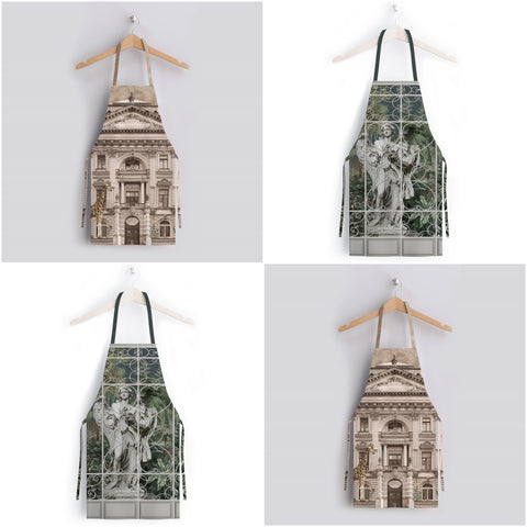 Statue Kitchen Apron|Giraffe Print Cooking Apron with Adjustable Neck and Waist Strap|Baroque Style Cute Kitchen Gift For Him or Her
