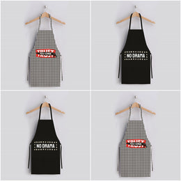 No Drama Kitchen Apron|Trust No One Cooking Smock with Adjustable Neck and Waist Strap|Quote Print Kitchen Pinafore Gift For Him or Her