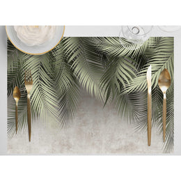 Set of 4 Tropical Placemat|Leaf Print Table Mat|Forest Print Dining American Service|Decorative Underplate|Farmhouse Style Rectangle Coaster
