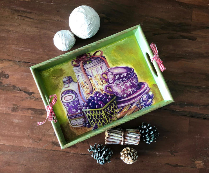 Hand Painted Wooden Tray|Serving Tray|Wooden Decor|Custom Table Decor|Acrylic Paint|Home Decor|Gift for Women|Wooden Art|Housewarming Gift