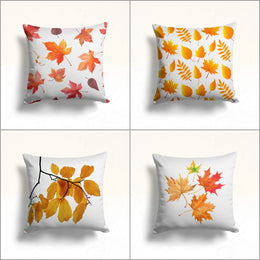 Fall Trend Pillow Cover|Orange Leaves Throw Pillowcase|Autumn Cushion Case|Housewarming Home Decor|Farmhouse Style Outdoor Cushion Case