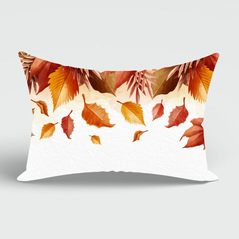 Fall Trend Cushion Case|Autumn Lumbar Pillow Cover|Thanksgiving Pillow Case|Colorful Fall Leaf Print Pillowcase|Rectangle Lumbar Pillowtop