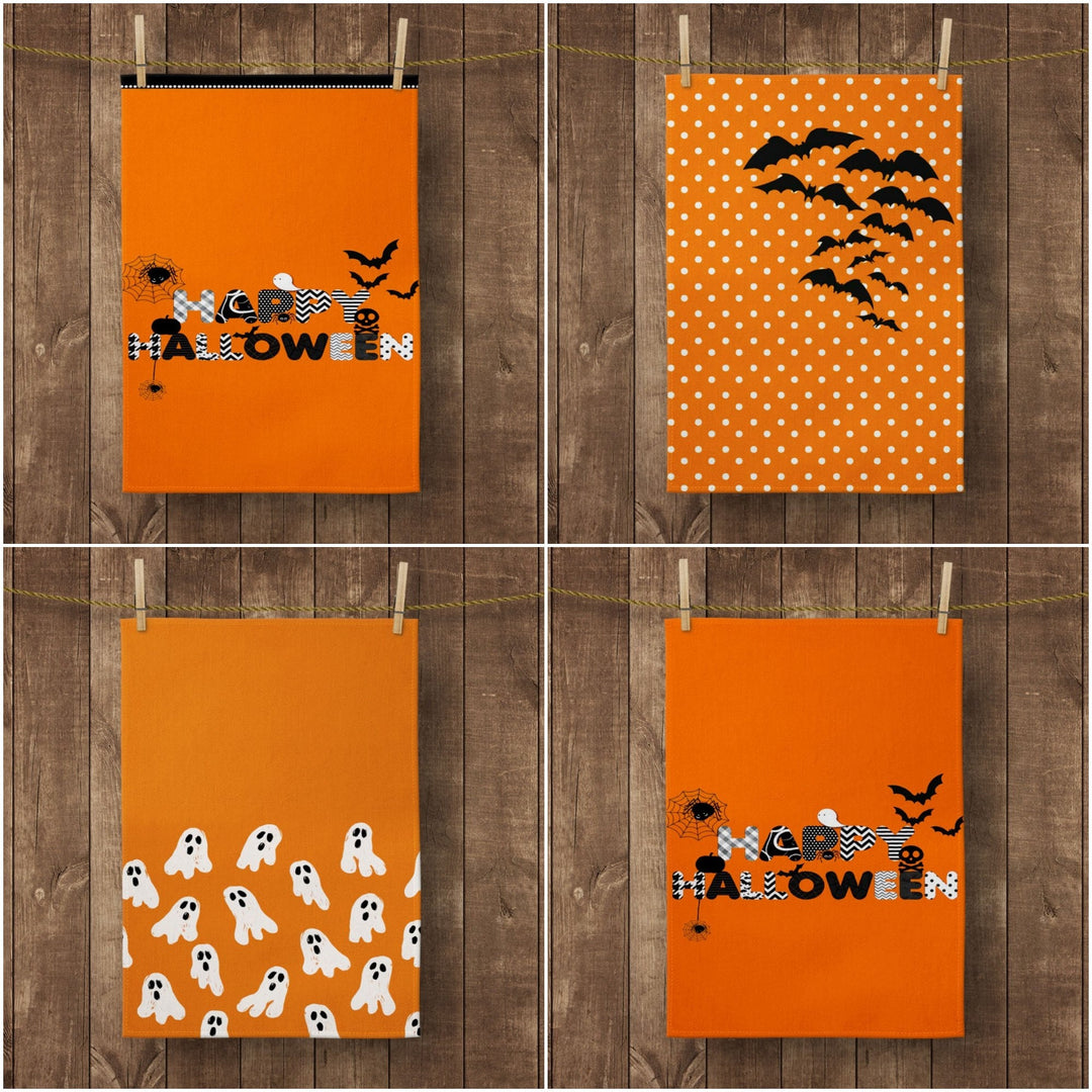 Orange Halloween Kitchen Towel