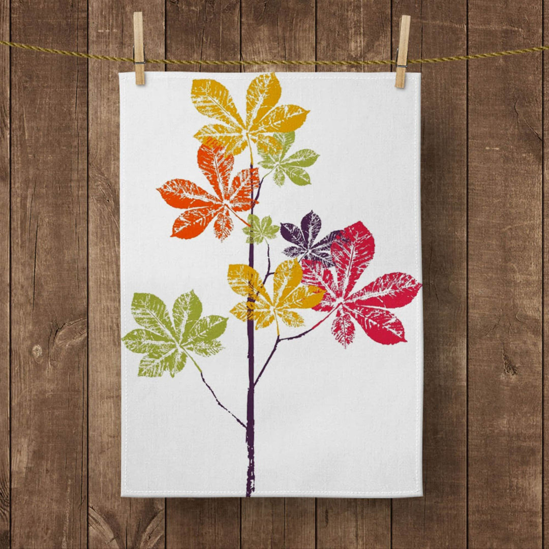 Fall Trend Kitchen Towel|Autumn Leaves Dish Towel|Colorful Leaf Hand Towel|Farmhouse Towel|Fall Leaves Tea Towel|Autumn Trend Hand Towel