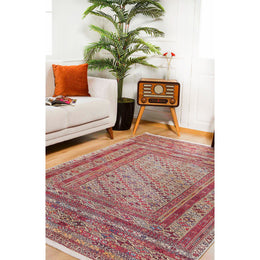 Turkish Kilim Rug|Machine-Washable Non-Slip Rug|Ethnic Design Washable Carpet|Traditional and Rustic Style Multi-Purpose Anti-Slip Carpet