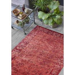 Machine-Washable Rug|Classic Red Color Non-Slip Carpet|Oriental Washable Carpet|Decorative Abstract Area Rug|Multi-Purpose Anti-Slip Rug