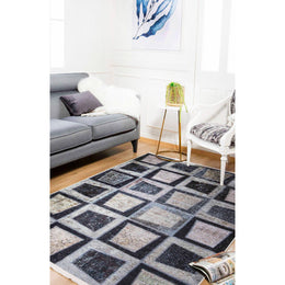 Machine-Washable Rug|Patchwork Non-Slip Carpet|Abstract Farmhouse Style Washable Carpet|Housewarming Area Rug|Multi-Purpose Anti-Slip Rug