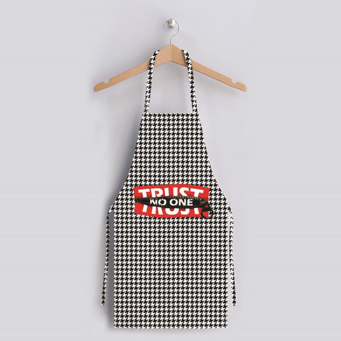 No Drama Kitchen Apron|Trust No One Cooking Smock with Adjustable Neck and Waist Strap|Quote Print Kitchen Pinafore Gift For Him or Her