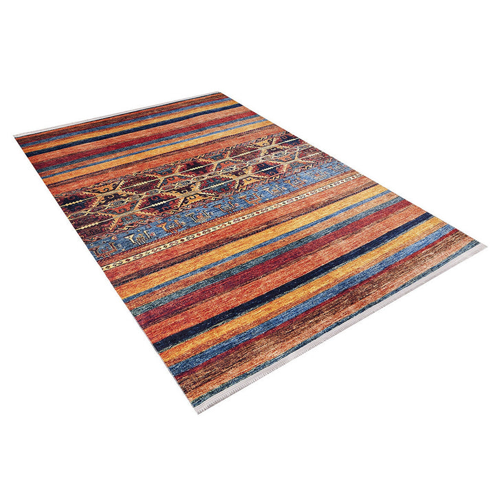 Ethnic Design Rug|Machine-Washable Non-Slip Rug|Abstract Degrade Pattern Washable Carpet|Decorative Area Rug|Multi-Purpose Anti-Slip Carpet