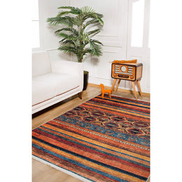 Ethnic Design Rug|Machine-Washable Non-Slip Rug|Abstract Degrade Pattern Washable Carpet|Decorative Area Rug|Multi-Purpose Anti-Slip Carpet