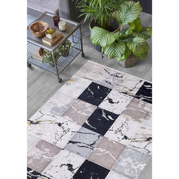 Marble Pattern Rug|Abstract Machine-Washable Non-Slip Rug|Gray Farmhouse Washable Carpet|Decorative Area Rug|Multi-Purpose Anti-Slip Carpet