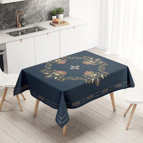 Luxury Floral Tablecloth|Flower Table Cover|Avangarde Farmhouse Style Kitchen Table Decor|Decorative Summer Trend Rectangle Dining Tabletop