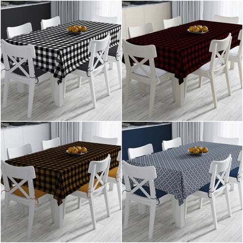 Luxury Plaid Tablecloth|Decorative Checkered Table Cover|Avangarde Geometric Kitchen Table Decor|Tartan Pattern Rectangle Dining Tabletop