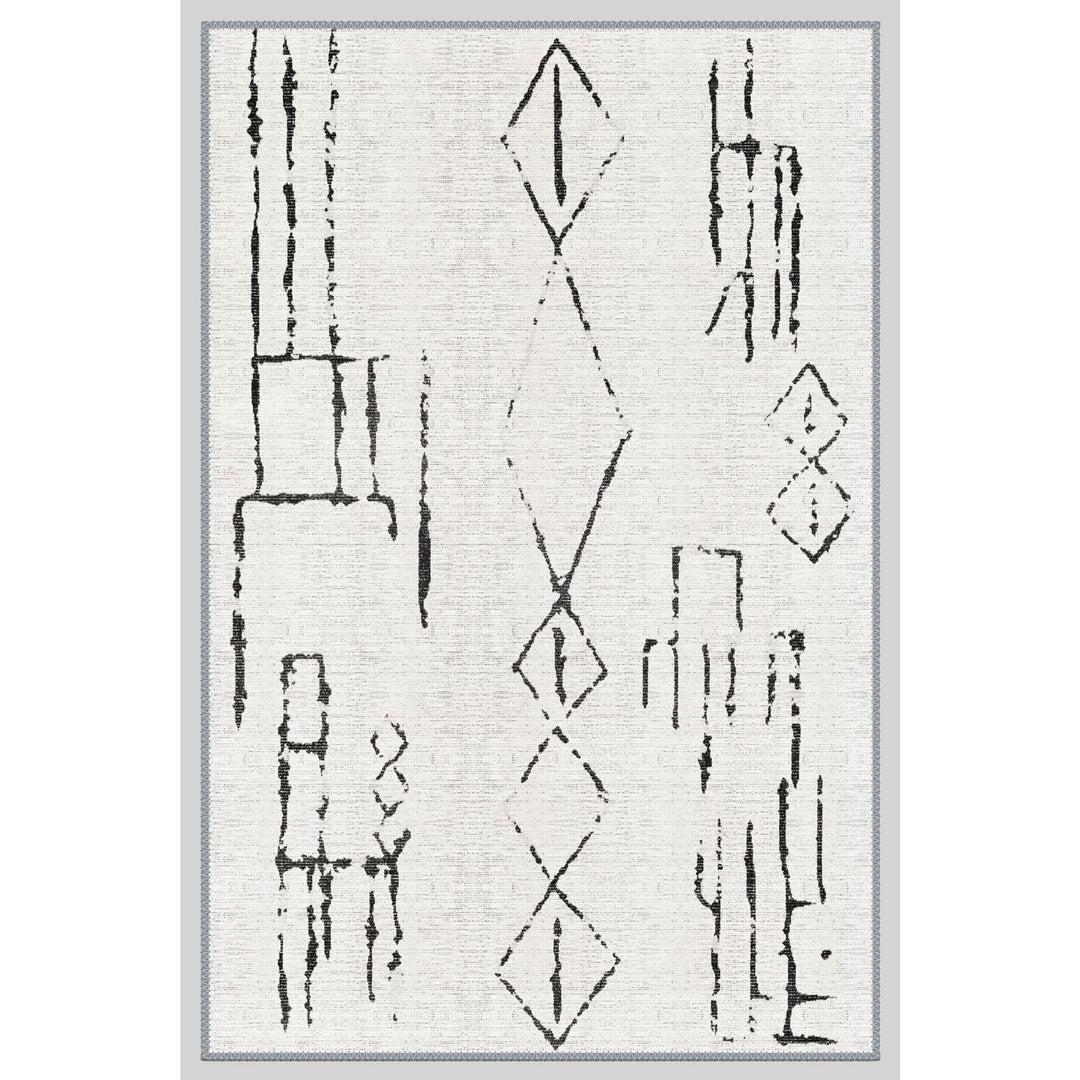 Machine-Washable Ethnic Nordic Print Carpet